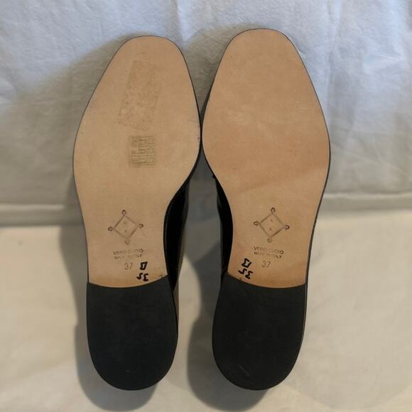 KK DODDS NWOB Leather Suede Bow Spat Loafer Tan Black Hand Crafted Italy 6.5/37 - Picture 5 of 6